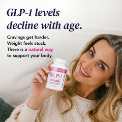 overhead view of SkinnyFit NLP-1 bottle open with capsules visible for portion clarity