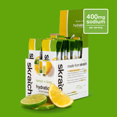 Skratch Labs single‑serve packet opened for fast on‑the‑go hydration