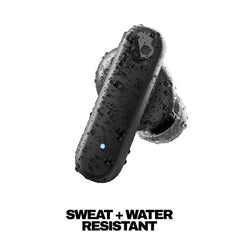 Skullcandy Smokin’ Buds worn in ear demonstrating secure comfortable fit