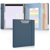 SKYDUE front view of binder folio showing secure elastic closure and faux leather durability