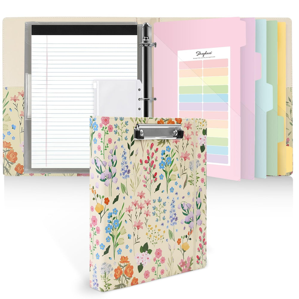 SKYDUE front cover clipboard binder showing organized exterior and easy carry benefit