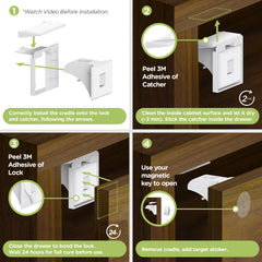 Skyla Homes installed inside cabinet illustrating hidden, damage‑free latch