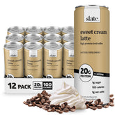 Slate front can view showing product branding and benefit of high protein