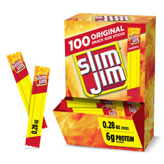 Slim Jim front box view showing 100-count supply and bold packaging benefit