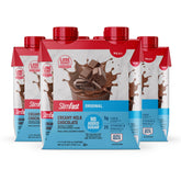 SlimFast front packaging showing creamy milk chocolate flavor for quick meals
