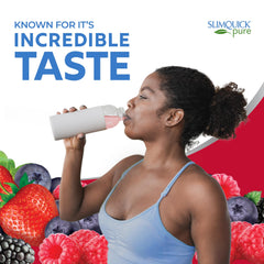 SlimQuick prepared drink in glass demonstrating refreshing, low-calorie hydration