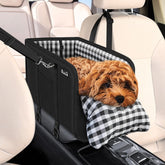 SlowTon front view of console dog seat showing stable fit and quick access