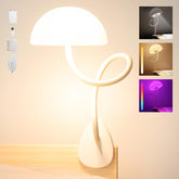 Smallish Shroommate front view showing compact white lamp and ambient glow for cozy spaces