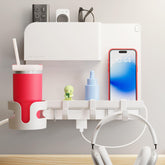 Smallish WallShelfie front view showing floating shelf and tidy bedside benefit