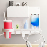 Smallish Wallshelfie front view showing tidy bedside and white finish benefit