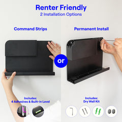 Smallish shelf with cupholder and hooks displaying customizable modular storage benefit