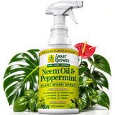 Smart Grower front spray bottle showing label and ergonomic nozzle benefits