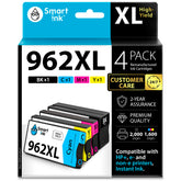 Smart Ink 962XL front packaging showing the four cartridges and benefits