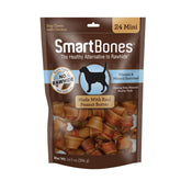 SmartBones front packaging showing 24-count mini bones and key benefits
