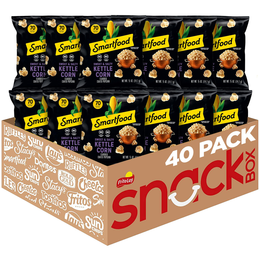 Smartfood front packaging showing kettle corn flavor and pack count benefit easy identification