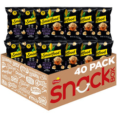 Smartfood front packaging showing kettle corn flavor and pack count benefit easy identification