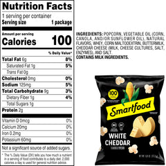 Smartfood popped kernels texture shot showing airy whole-grain crunch and cheese coating