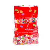 Smarties front of bag showing brand and bulk 3 lb size benefit