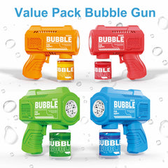SmartYeen guns in use in backyard producing nonstop colorful bubbles for fun