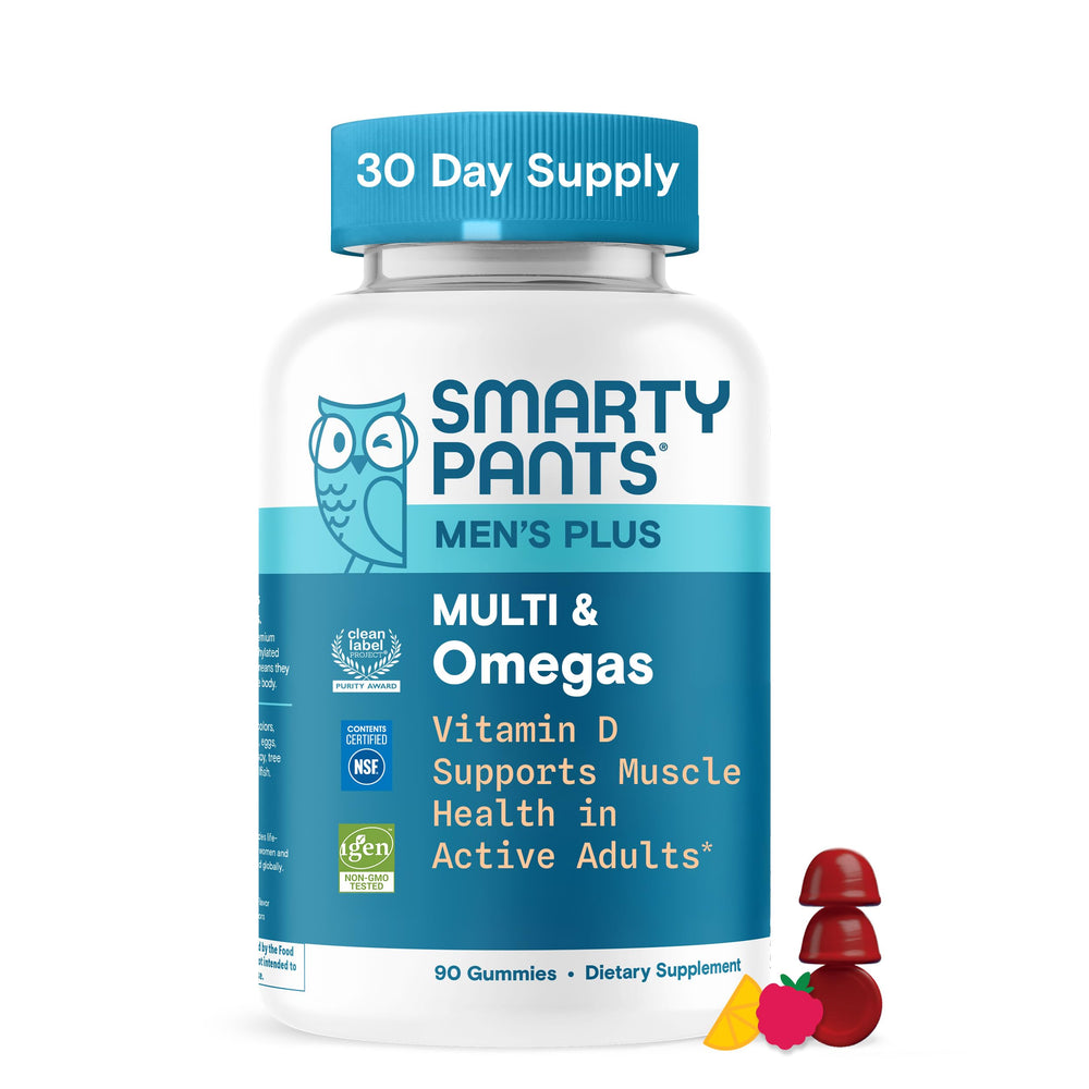 SmartyPants front packaging showing bottle and raspberry lemonade flavor benefits