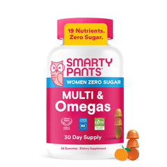 SmartyPants bottle front packaging showing orange flavor and zero sugar benefit