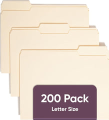 SMEAD front box packaging showing 200-count manila folders and organized benefit