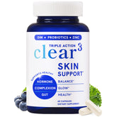 SMNutrition bottle front view showing clear skin supplement and benefits