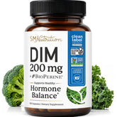 SMNutrition front bottle view showing DIM 200 label and benefits