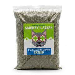 Smokey's Stash front packaging showing 12 oz resealable bag and branding benefit freshness