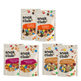Snak Club front packaging view showing six-pack and convenience