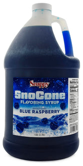 SNAPPY 1-gallon jug front label showing brand and blue raspberry flavor for clear identification and branding