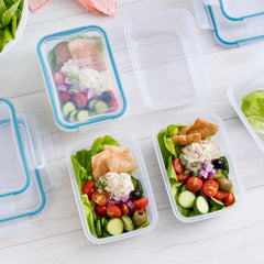 Snapware containers in use with prepared lunch, demonstrating portion control and convenience