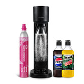 sodastream Gaia front view showing sleek black finish and space-saving design benefit