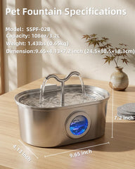 SohoTeco dual spouts flowing water demonstrate simultaneous drinking for multiple pets