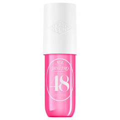 Sol de Janeiro front bottle shot showing vibrant guava packaging and travel convenience
