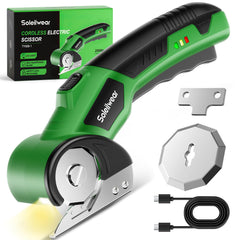 Soleilwear front view showing cordless cutter and ergonomic profile, for faster packing