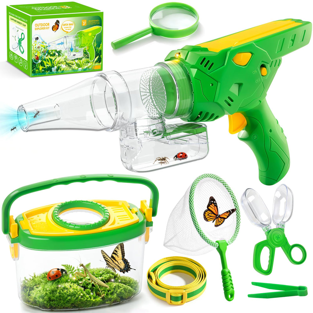 SOLIEHOO front view of bug catcher showing buttons and nozzle benefits easy operation