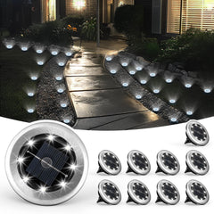 SOLPEX front view of ten cool white ground lights showing compact design and finish
