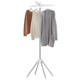 SONGMICS front view of drying rack showing tall narrow footprint and hanging capacity