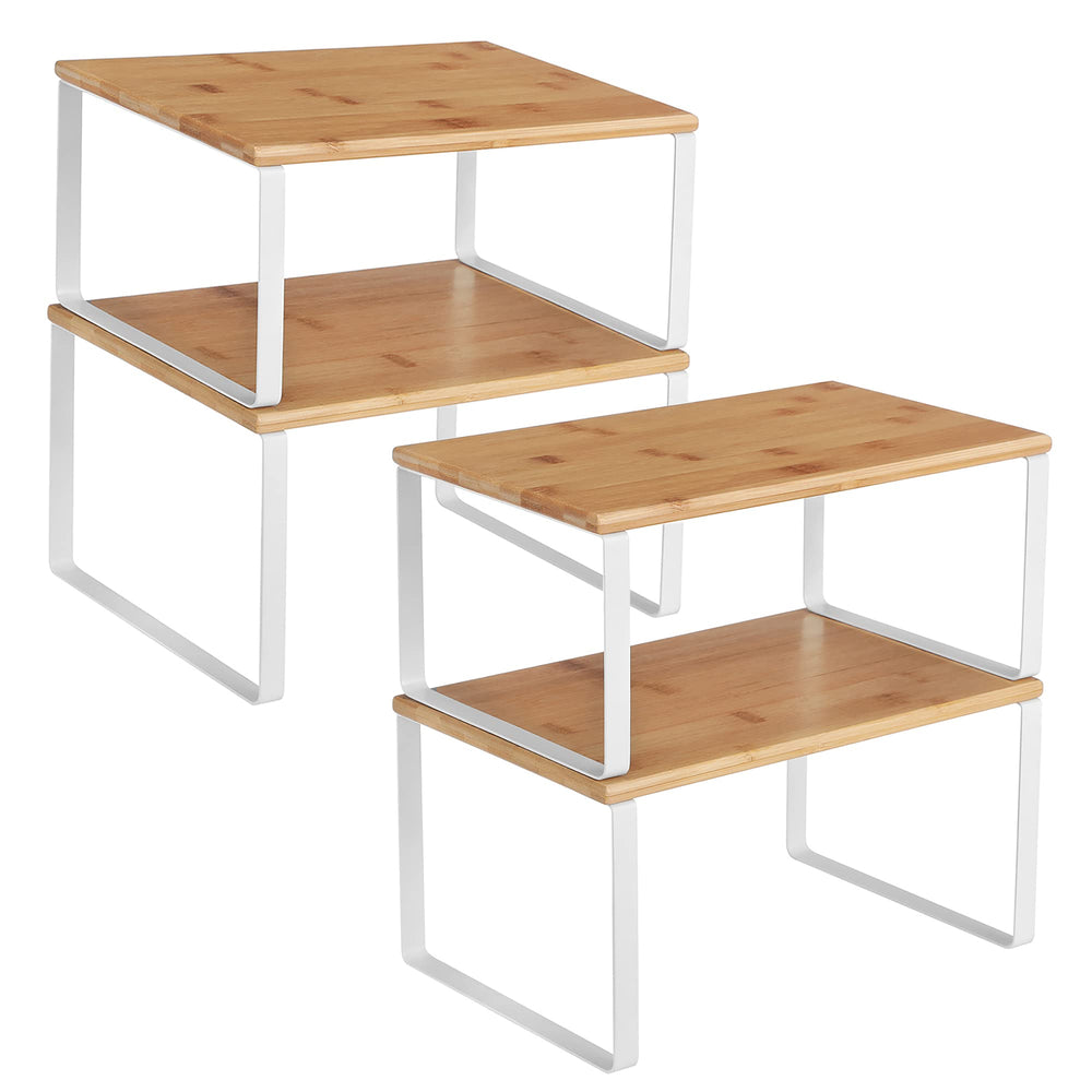 SONGMICS front view of four-shelf set showing neat compact storage benefit