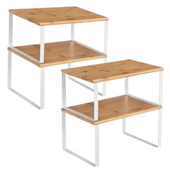 SONGMICS front view of four-shelf set showing neat compact storage benefit