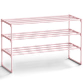 SONGMICS front view assembled shoe rack showing organized shoes and neat entryway