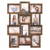 SONGMICS front view of 12-frame collage on wall showing neat photo arrangement and cohesion