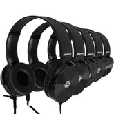 Sonitum front packaging showing five colorful headphones for quick classroom setup