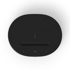 Close-up of Sonos Move 2 drivers highlighting dual tweeters and woofer for balanced audio