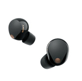 Sony WF-1000XM5 front view showing sleek black earbuds and premium finish benefit: modern style