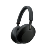 Sony WH-1000XM5 front view showing sleek black design and comfort