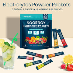Sooergy powder texture on spoon demonstrating fast dissolving formula benefit