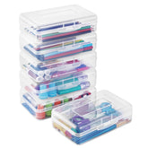 Sooez clear front packaging showing six stackable cases and neat storage benefit