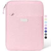 Sooez front view of zip binder showing compact protective shape and easy carry